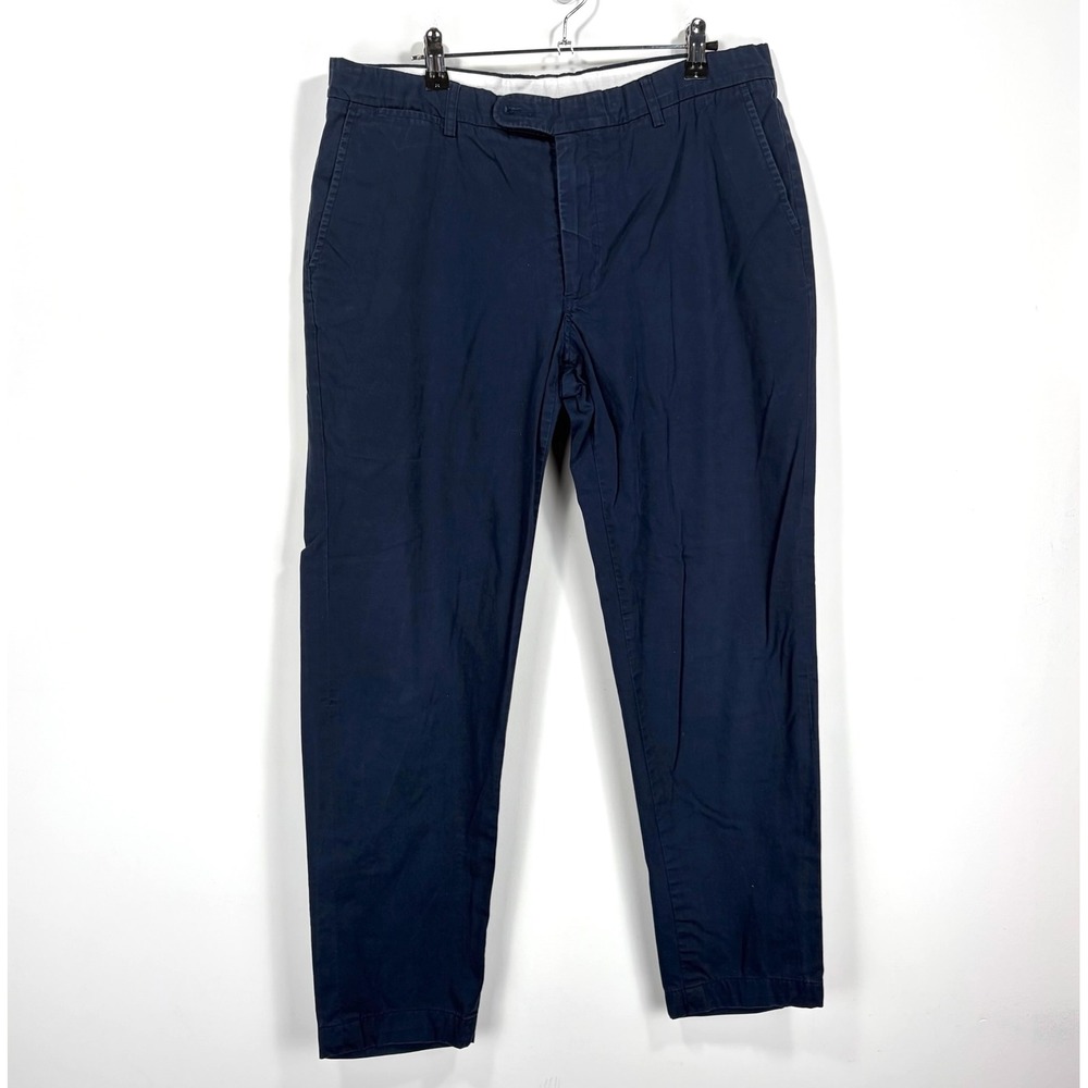 Spier & Mackay Chino Pants Mens 35 Navy Blue Extra Slim Fit Cotton Trousers